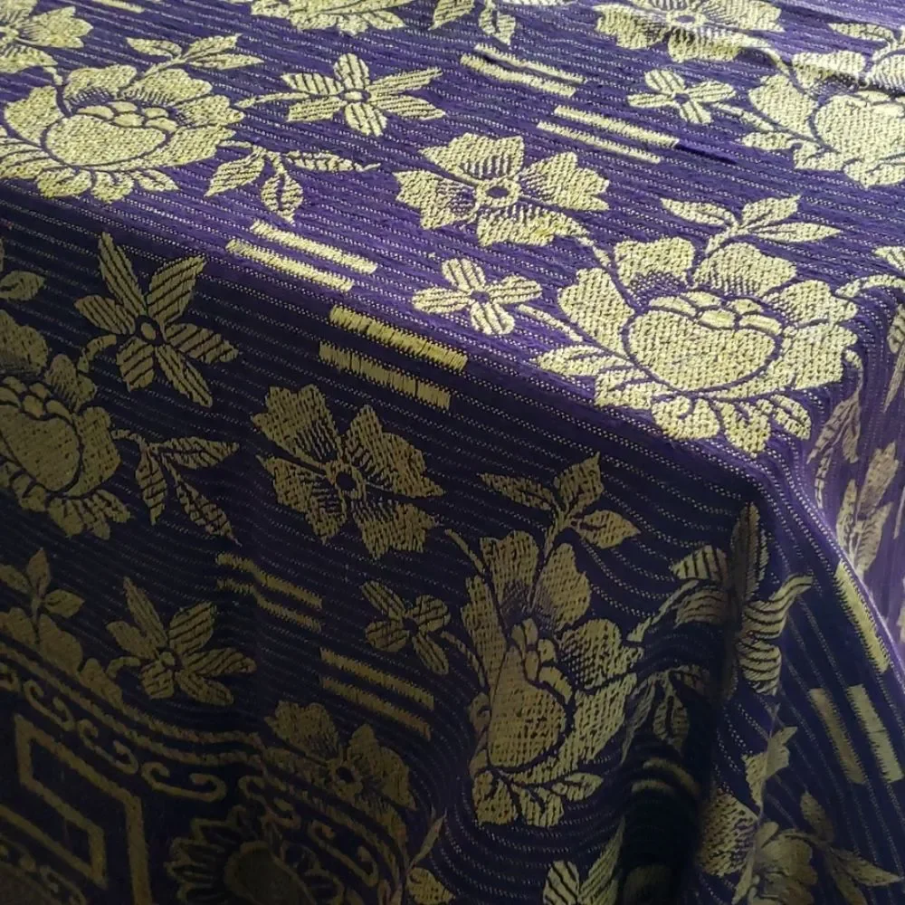 purple and gold batik tablecloth
